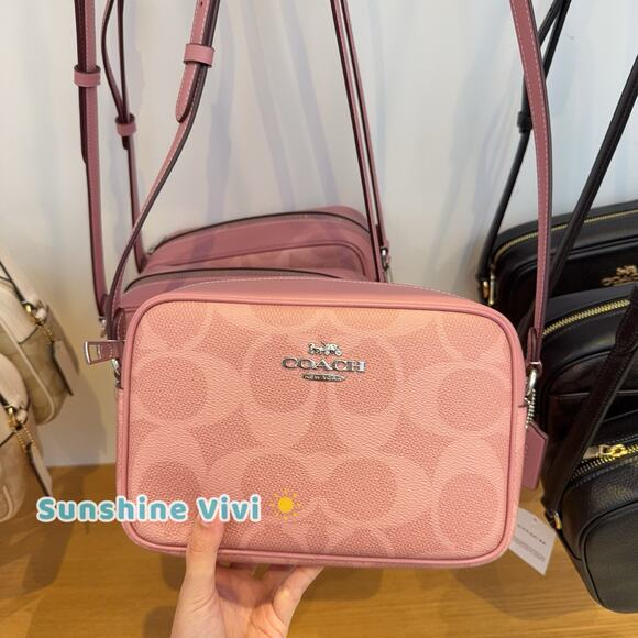 NWT Coach Jamie Camera Bag In Maxi Signature Canvas CCK73 Dusty Pink - Picture 1 of 13